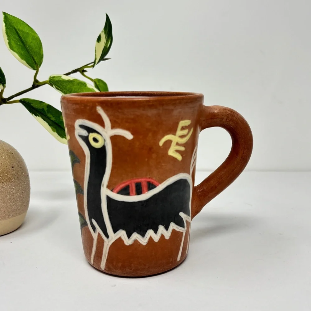 Peru Pottery Earthenware Clay Handpainted Mug - Picture 1 of 7